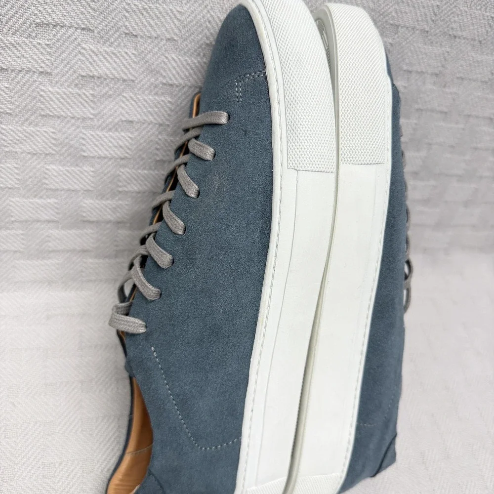 Beckett Simonon Reid Shoes Mens Size 8.5 Blue‎ Suede Low Top Casual Sneakers
